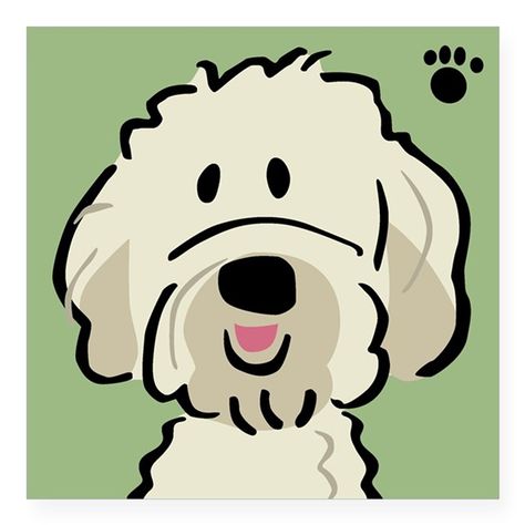 Goldendoodle Sticker on CafePress.com Labradoodle Drawing, Labradoodle Art, Goldendoodle Art, Poodle Drawing, 강아지 그림, Golden Doodle, Doodle Dog, Dog Drawing, Dog Paintings