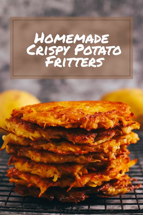 Think you know all about potato snacks? Our sumptuous potato fritters will change everything! Swap out your usual fries for our crispy exterior, fluffy interior fritters. It's a twist on the humble potato that'll leave you wanting more. Potatoe Fritters, Potato Fritters Recipe, Potatoe Recipes, Masala Fries, Chickpea Burger, Potato Fritters, How To Make Potatoes, Potato Snacks, Easy Potato Recipes