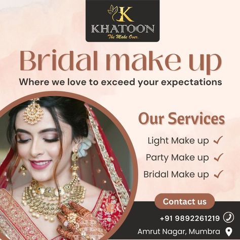 Glam up your beauty on your special day.
Treat yourself with our services:
Light make up
Party make up
Bridle make up. Services Poster, Make Up Party, Bridal Makeup Services, Beauty Salon Posters, Bridal Makeover, Makeup Bridal, Up Party, Makeup Services, Best Salon