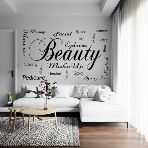 Large Beauty Make up Sign Salon Wall Decal-beauty Salon Words Decal-beauty Spa Manicure Lettering Vinyl Wall Sticker-salon Shop Decor AD254 - Etsy Salon Decals, Modern Wall Stickers, Selfie Wall, Spa Manicure, Skincare Quotes, Fancy Design, Virginia Beach Va, Vinyl Wall Stickers, Wall Decal Sticker