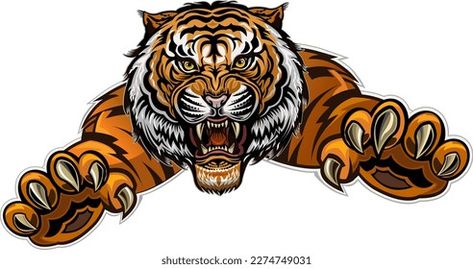 Tiger Face Tiger Jump Color Tattoo Stock Illustration 2274749031 | Shutterstock Tiger Face, Cool Patches, Science Signs, Mother's Day Photos, House Vector, Crop Image, Real Estate Flyers, Shop Icon, Color Palette Generator