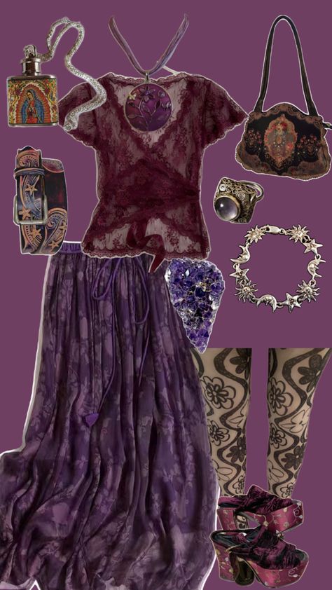 Whimsigoth Summer, Summer Outfits, Purple