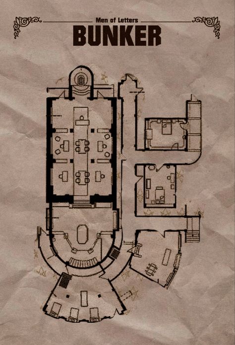 Winchester Journal Pages, Supernatural Journal Pages, John Winchester Journal Pages, Supernatural Journal, John Winchester's Journal Pages, The Bunker Supernatural, Supernatural Bunker Floor Plans, Supernatural Bunker Deans Room, Cabin Blueprints