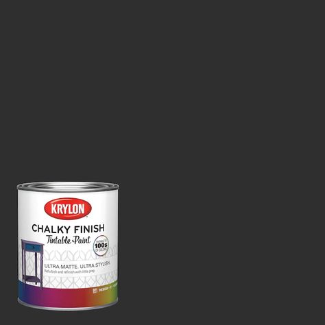 Krylon Tricorn Black Hgsw1441 Water-based Chalky Paint (1-Quart) in the Craft Paint department at Lowes.com Method Soap, Behr Premium Plus, Chalky Finish Paint, Chalky Paint, Craft Paint, Paint Primer, Chalkboard Paint, Container Size, Refurbished Furniture