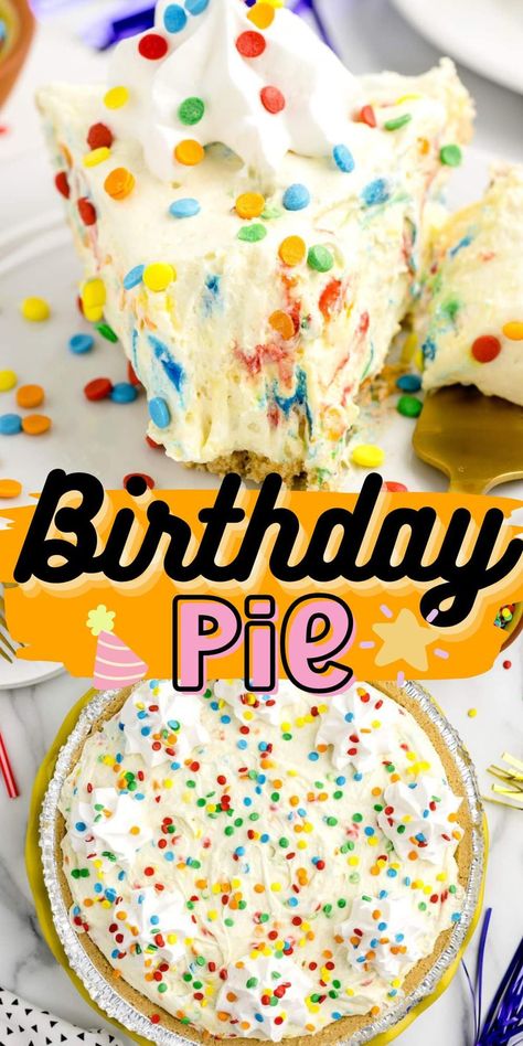 Birthday Pie Quick Easy Birthday Desserts, Instead Of Birthday Cake Ideas, Funny Desserts Ideas, Simple Birthday Desserts, Non Traditional Birthday Dessert, Birthday Pie Recipes, Pinky Pie Birthday Cake, Easy Princess Birthday Cake, No Cake Birthday Cake