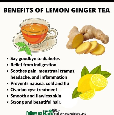 Lemon Ginger Tea Benefits, Lemon Ginger Tea, Ginger Tea Benefits, Benefits Of Lemon, Ginger Benefits, Lemon Ginger, Healthy Teas, Home Health Remedies, Tea Benefits