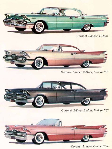 Vintage Cars 1950s, Automobile Advertising, Old Vintage Cars, Auto Retro, Dodge Coronet, Cars Vintage, American Classic Cars, Old Classic Cars, Classy Cars