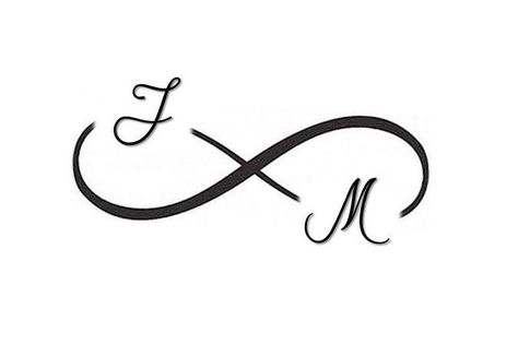 Infinity With Initials Tattoo, Infinity Line Tattoo, Couple Wrist Tattoos, Wedding Initials Logo, Heart With Infinity Tattoo, F Tattoo, Infinity Symbol Tattoo, Monogram Tattoo, Infinity Tattoo Designs