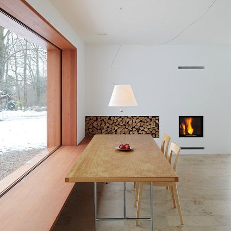 House 11x11 by Titus Bernhard Architekten Wooden Cladding, Wooden Window Frames, Compact House, Large Window, Window Trim, Window Seat, A Fire, Architecture Building, Window Sill