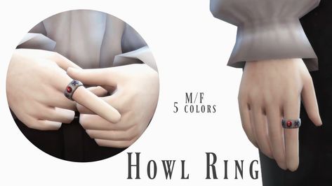 Howl Ring, Sims 4 Anime, Sims 4 Studio, The Sims 4 Packs, Sims4 Clothes, Sims 4 Cas, Sims 4 Game, Howls Moving Castle, Ts4 Cc