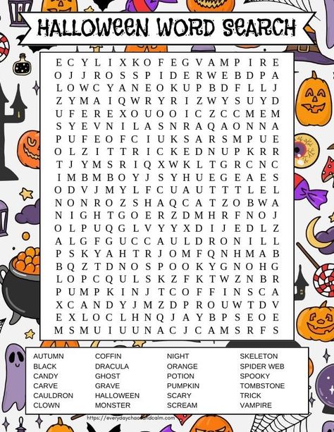 Halloween Activity 2nd Grade, Halloween School Age Activities, Diy Halloween Games Party Ideas, Halloween Primary Activities, October Enrichment Activities For Kids, Halloween Word Search For Adults, Fifth Grade Halloween Activities, Halloween Worksheets Middle School, Free Crossword Puzzles For Adults