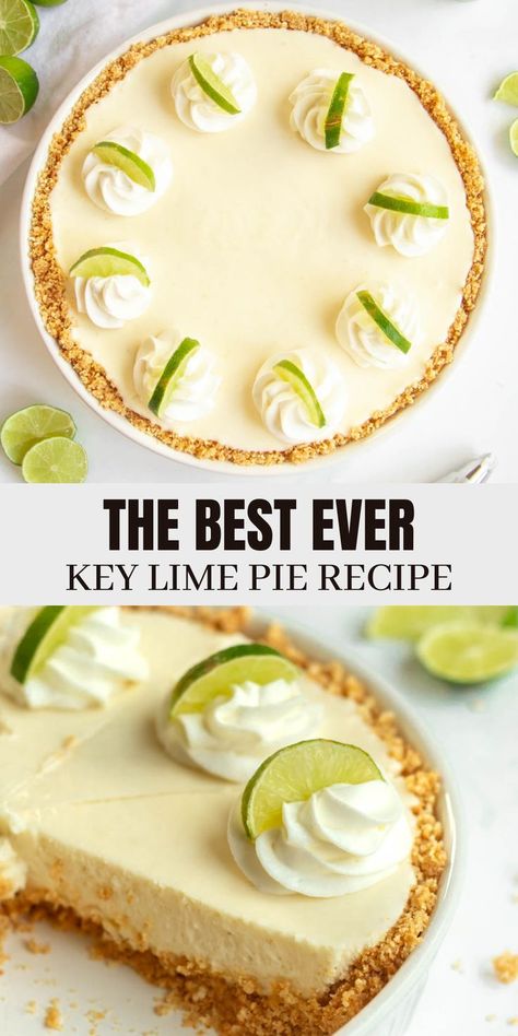 30 minutes · Vegetarian · Serves 8 · No-bake key lime pie is a refreshing no-bake dessert that is perfect for summer and spring. Key lime pie is an easy recipe that comes together in under 20 minutes. It’s refreshing, creamy, zesty, and… Best Key Lime Pie Recipe, Homemade Almond Butter Recipe, Frozen Key Lime Pie, Flakey Pie Crust, Key Lime Pie Recipe, Homemade Almond Butter, Homemade Cherry Pies, Chocolate Biscuit Cake, Almond Butter Recipes