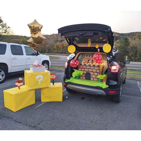 Super Mario Trunk Or Treat Game, Diy Mario Trunk Or Treat, Super Mario Trunk Or Treat Ideas For Cars, Bowser Trunk Or Treat Ideas, Trunk Or Treat Mario Kart, Super Mario Quotes, Bowser Trunk Or Treat, Trunk Or Treat Ideas Mario, Super Mario Bros Trunk Or Treat Ideas