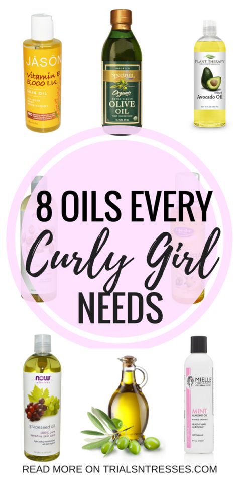 8 Oils Every Curly Girl Needs - Trials N Tresses Curry Hair, Low Porosity, Scrub Corpo, Hair Growth Secrets, Natural Hair Care Tips, Healthy Hair Care, Men's Haircuts, Pelo Afro, Healthy Natural Hair