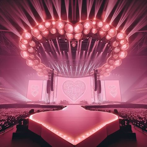 Stage Kpop Background, Pink Stage Design, Singer Career, Stage Aesthetic, Commercial Background, Stage Concept, Pink In Concert, Pink Concert, Tour Aesthetic