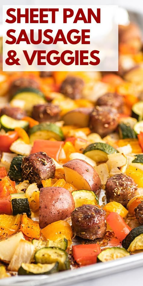 Sheet Pan Sausage Peppers Onions Potatoes, Sausage Potatoes Sheet Pan, One Pan Sausage And Veggies And Potatoes, Zucchini With Sausage Recipes, Sheet Pan Chicken And Sausage, Zucchini Italian Sausage Recipes, Sausage And Zucchini Sheet Pan, Sausage Potato Carrot Sheet Pan, One Pan Smoked Sausage And Veggies