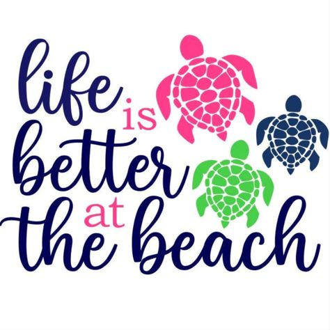 Beach Vinyl Ideas, Beach Svg Free Cricut, Cricut Beach Towel, Life Is Better At The Beach, Free Beach Svg Files For Cricut, Turtle Svg, Beach Svg, Summer Svg, Brother Scanncut2