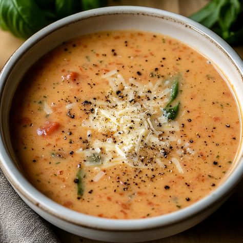 Creamy Parmesan Tomato Soup, Tomato Basil Parmesan Soup, Almond Buttercream, Creamy Tomato Basil Soup, Parmesan Soup, Ginger Chutney, Gourmet Grilled Cheese, Pumpkin Spice Donut, Comfort Desserts