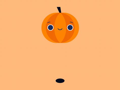 Halloween Animation Gif, Squash And Stretch Animation Gif, Cute Halloween Gif, Pumpkin Animation, Thanksgiving Animation, Fall Animation, Halloween Animation, Jump Animation, Halloween Gifs