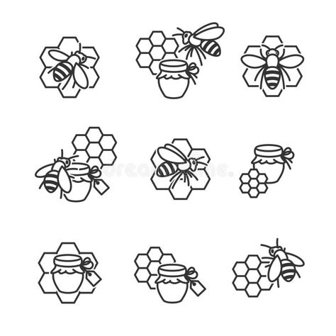 Small Beehive Tattoo, Honeypot Tattoo Simple, Honey Pot And Bee Tattoo, Honey Bear Bottle Tattoo, Pot Of Honey Tattoo, Honey Illustration Design, Honey Drawing Simple, Honey Pot Tattoo Simple, Small Honey Jar Tattoo