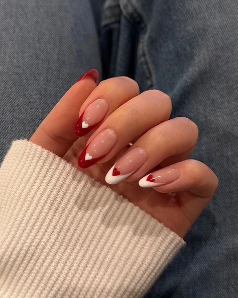 40+ Beautiful Red & Wine Nail Ideas For You To Recreate This Year - You Look Fancy Wine Nail Ideas, Spring Nails Inspiration, Nail Heart, Heart Envelope, Wine Nails, Almond Shape Nails, Red Nail Designs, Nail Idea, Red Nail