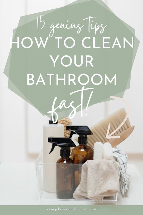 Looking for quick and easy bathroom cleaning tips? This blog post will help you clean your bathroom fast. For more cleaning tips, head to SimpleNeatHome.com Cleaning Shower Hacks, How To Clean A Bathroom, How To Clean Bathroom, Cleaning Bathroom Hacks, Bathroom Deep Cleaning Checklist, Cleaning A Bathroom, Bathroom Checklist, Bathroom Cleaning Tips, Bathroom Cleaning Checklist