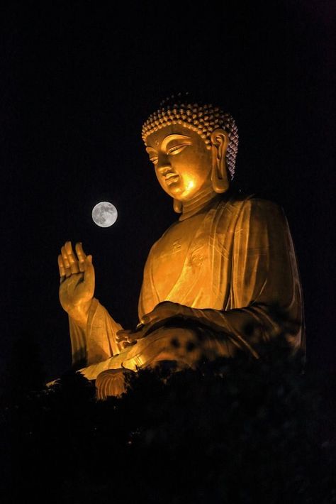 Amitabha Buddha, Lord Buddha, Buddhism, Full Moon, Buddha Statue, Moon, Statue