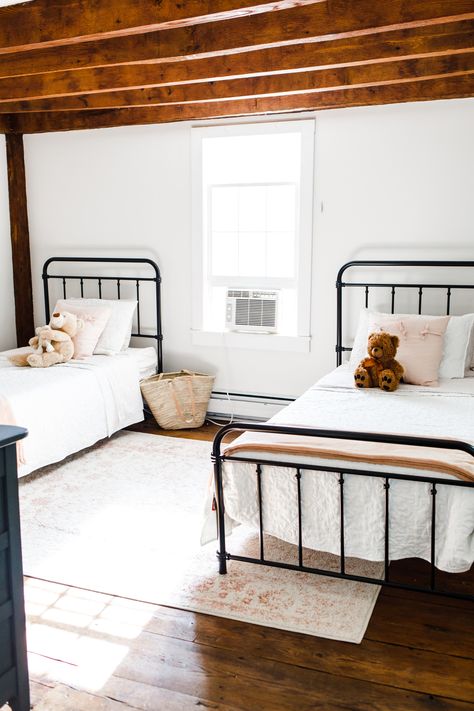 Iron Bed Frame Kids Room, Black Farmhouse Bed, Kids Metal Bed, Farmhouse Kids Bedroom, Farmhouse Beds, Toddler Twin Bed, Iron Twin Bed, Metal Twin Bed Frame, White Kids Bed