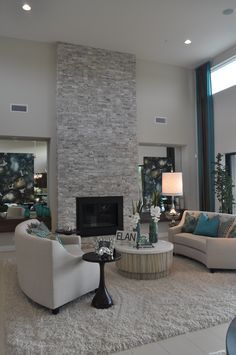 Brick Fireplace Decor, Grey Flooring Living Room, Corner Gas Fireplace, Entryway Wall, Corner Fireplace, Fireplace Remodel, Trendy Living Rooms, Fireplace Mantle, Living Room With Fireplace