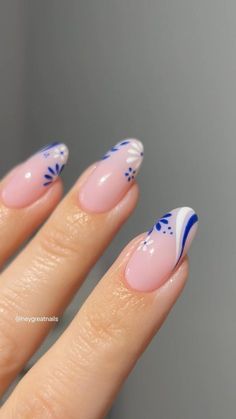 Europe Nails, Blue Nail Art Designs, Blue Gel Nails, Blue Nail Art, Summery Nails, Casual Nails, Cute Summer Nails, Nails Only, Blue Nail