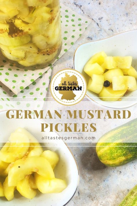 Mustard Pickle Recipe, Make Pickles, Pickled Vegetables Recipe, Canning Equipment, Sour Pickles, Canned Foods, German Baking, Mustard Pickles, Family Baking