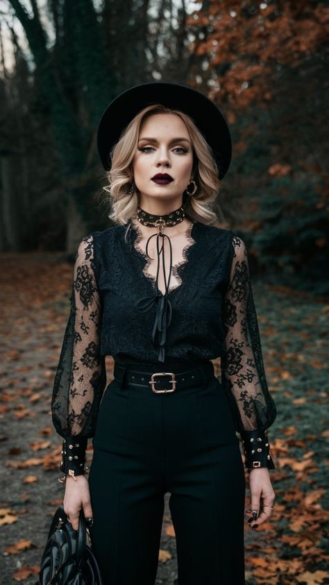 Goth Outfit Women, Autumn Style Outfits, Chic Goth Outfits, Goth Chic Outfits, Gothic Chic Fashion, Stylish Black Outfits, Corp Goth, Goth Chic, Gothic Mode