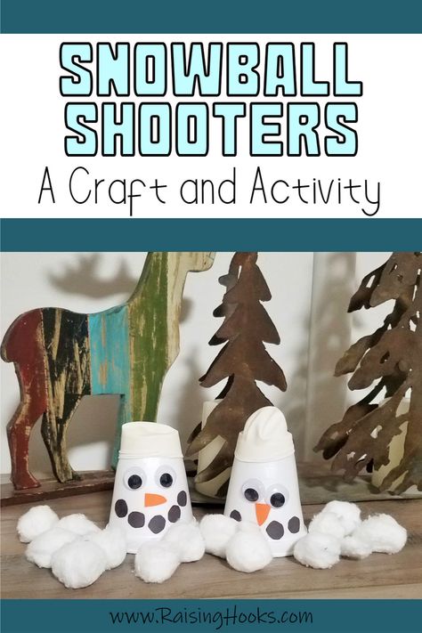 Snowball Shooter Craft, Diy Snowballs, Indoor Snowballs, Snowman Faces, Abercrombie Kids, Build A Snowman, Construction Paper, Cotton Ball, Christmas Games