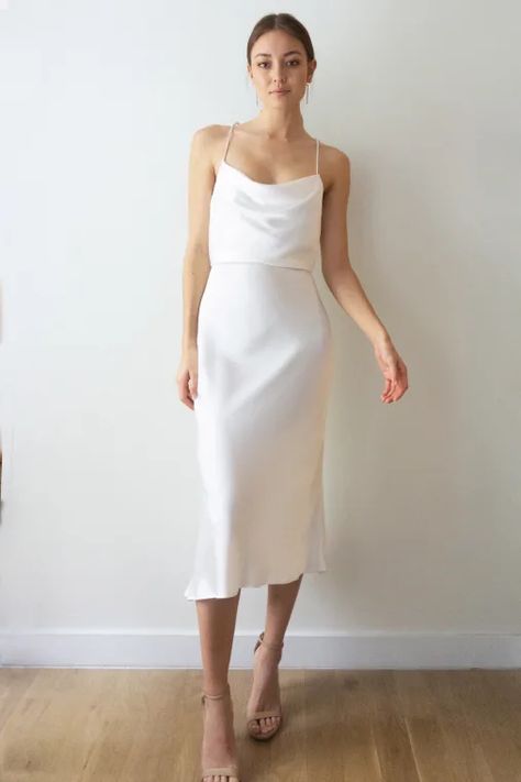 Bridesmaid Dress Tea Length, White Wedding Guest Dress, White Wedding Guest Dresses, White Wedding Guest, Tea Length Prom Dress, Tea Length Bridesmaid Dresses, Dress Tea Length, Midi Bridesmaid Dress, Jenny Yoo