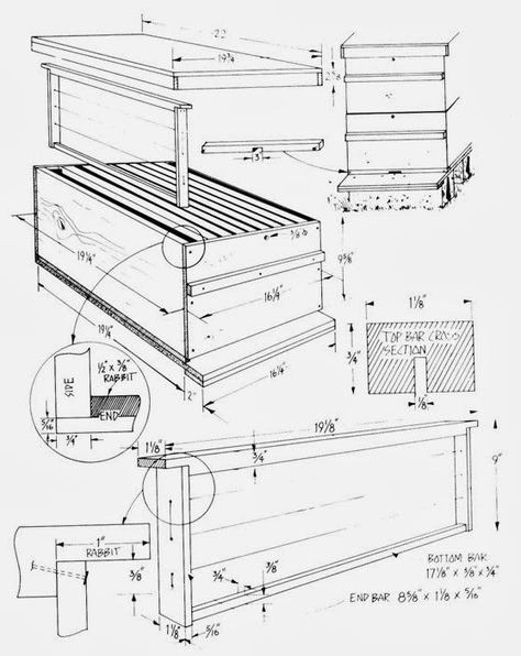 bee box plans Bee Box Design, Honey Box Design, Horizontal Bee Hive Plans, Diy Bee Hive, Bee Hive Design, Building A Beehive, Honey Bee Box, Bee Hives Diy, Bee Hives Boxes