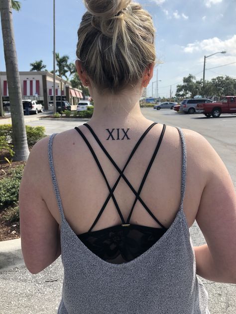 19 Roman Numeral Tattoo, Roman Numeral 19 Tattoo, 19 Roman Numeral, Side Torso Tattoo, 19 Tattoo, Roman Numeral Tattoo, Numeral Tattoo, Inner Arm Tattoos, Roman Numeral Tattoos