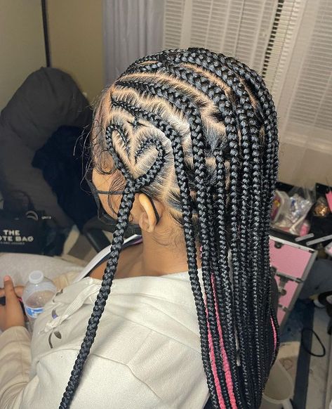 Ashton Martin, For Long Hair Hairstyles, Scalp Braids, Nail Short, Long Hair Hairstyles, Braids Cornrows, Magenta Hair, Cute Box Braids, Feed In Braids Hairstyles