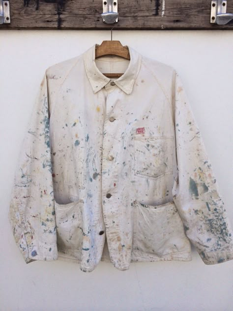 SANFORIZED: BOSS UNION MADE | Paint marked work jacket | Worn Mens Fashion Work, Workwear Vintage, Painted Clothes, Union Made, Work Jackets, Art Clothes, Vintage Denim, Painter, Work Wear