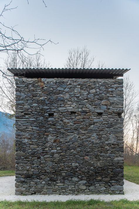 Gallery of The Kingfischer’s Nest Visitor Center / Architetto Marco Ghilotti - 4 Skillion Roof, Timber Architecture, Timber Roof, Italian Alps, Stone Arch, Passive House, Architecture Exterior, Stone Houses, House Architecture Design