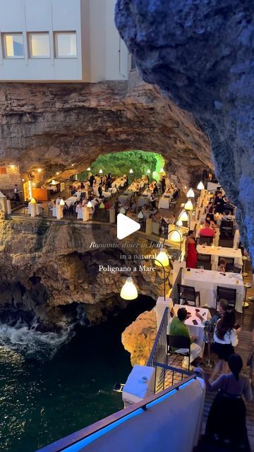 Florian Olbrechts on Instagram: "This restaurant is one of the most unique in the world, nestling inside a natural cave 🥂

It is located in Polignano a Mare, in Puglia, Italy, just a few minutes’ drive from Bari and its airports 🇮🇹

📍Polignano a Mare, Puglia, Italy 

#GrottaPalazzese #restaurant #italy #PolignanoAMare #cave #caverestaurant #visititaly #puglia #interiordesign #architecture #beautifuldestinations #shotoniphone" 2024 Travel, Natural Cave, Bucket List Vacations, Italian Vacation, Summer 25, Ultimate Bucket List, Puglia Italy, Travel Italy, Visit Italy