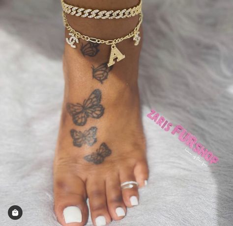 Ankle Tattoo Black Women, Simple Foot Tattoos For Women, Ankle And Foot Tattoos For Women, Butterfly Foot Tattoo, Body Artwork, Faith Tattoos, Cute Foot Tattoos, Cute Ankle Tattoos, Small Foot Tattoos