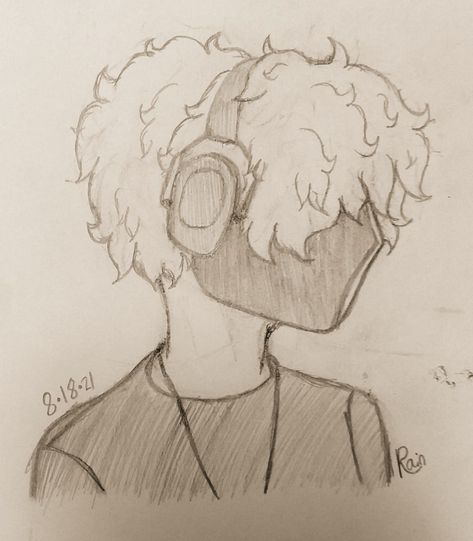 Short Fluffy Hair Drawing Reference Male, Dsmp Drawings Pencil, Cute Boy Drawing Sketches, Fluffy Hair Sketch, Fluffy Hair Tutorial Drawing, Fluffy Hair Boy Drawing, Draw Fluffy Hair, Ranboo Sketch, How To Draw Fluffy Hair