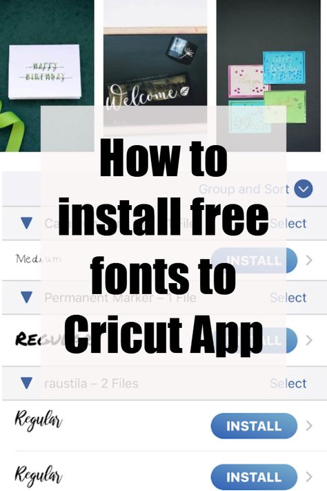 Where to find free fonts for the Cricut and how to install them on the iphone, ipad and android mobile devices Free Fonts For Cricut Joy, Svg Free Fonts For Cricut, Free Cricut Fonts Downloads Svg, Free Cricut Fonts Downloads, Font Apps Android, Cricut Downloads Free, How To Download Free Fonts For Cricut, Cricut Apps For Android, Cricut Free Fonts