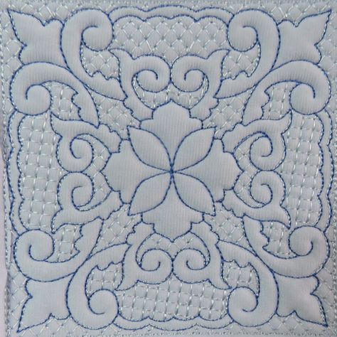 Mock Trapunto Quilt Blocks 2 Set - 5x7 - Products - SWAK Embroidery  Mar Lena Embroidery  http://www.SWAKembroidery.com Gotland Sheep, Trapunto Quilt, Free Motion Quilt Designs, Quilting Templates, Embroidered Quilts, Free Motion Embroidery, Quilt Stitching, Patch Quilt, Barn Quilts