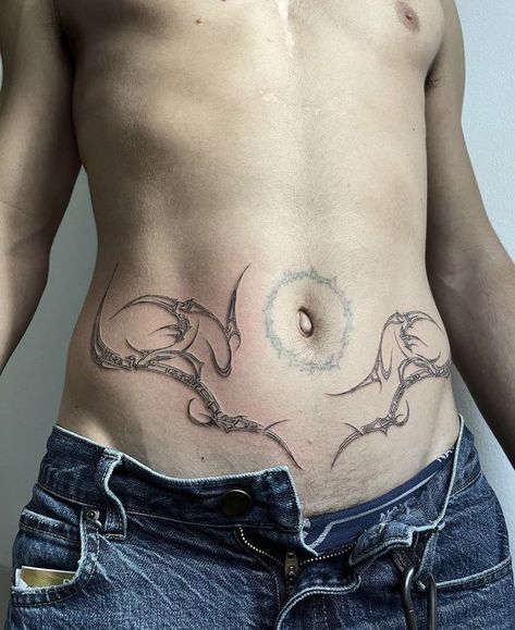 Belly Button Tattoo, Tummy Tattoo, Button Tattoo, Waist Tattoos, Torso Tattoos, Belly Tattoo, Clever Tattoos, Stomach Tattoos, Funny Tattoos