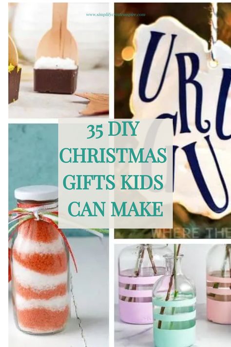 Looking for some DIY Christmas gifts that kids can make for family? Get inspired with these creative and fun gift ideas that are perfect for spreading holiday cheer! From handmade ornaments to personalized mugs, these special gifts will be treasured by loved ones for years to come. Encourage your children to get crafty this holiday season and create heartfelt presents that show how much they care. Making gifts together can be a wonderful bonding experience and a great way to get into the festive Christmas Crafts For Kids To Give As Gifts, Christmas Crafts As Gifts From Kids, Diy Christmas With Kids, Christmas Gifts To Make With Kids, Diy Christmas Gifts By Kids, Christmas Presents Kids Can Make, Gifts Kids Can Make For Christmas, Diy Christmas Gifts Kids Can Make, Diy Gifts For Kids To Make