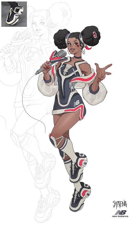 ArtStation - New balance Idol Riot Games, Black Characters, Black Anime Characters, Cartoon Character Design, Female Character Design, Cute Art Styles, Character Design References, Character Creation, Character Outfits