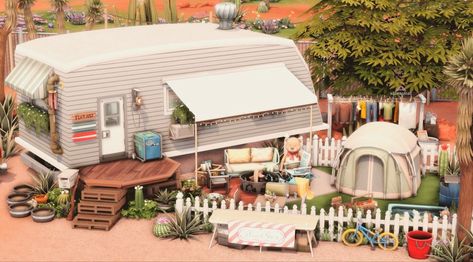 Cozy Trailer, Trailer House, The Sims 4 Lots, House Video, Sims Freeplay Houses, Sims 4 House Building, Sims 4 House Design, Casas The Sims 4, Sims Building