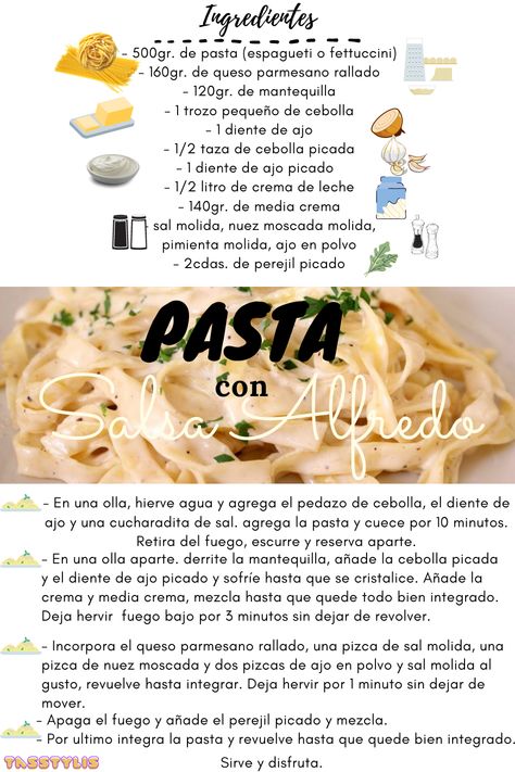 Pasta Fetuccini, Pasta Alfredo Receta, Pasta Alfredo Con Pollo, Fetuchini Alfredo, Fetuccini Alfredo, Fettucini Alfredo, Pasta Blanca, Pasta Alfredo, Chilean Recipes