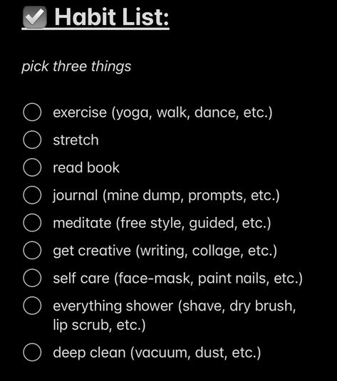 Productive To Do List Ideas Aesthetic, Aesthetic Habits List, Aesthetic Routine List, Daily To Do List Aesthetic, Night Routine Aesthetic List, Saturday To Do List, Habit List, List Of Aesthetics, Get Off Your Phone